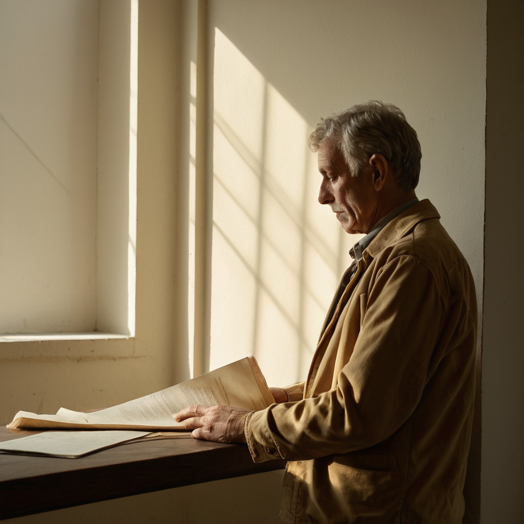 Sunlight spills over a quiet moment by the window, a gray‑haired reader with a book. ☀️