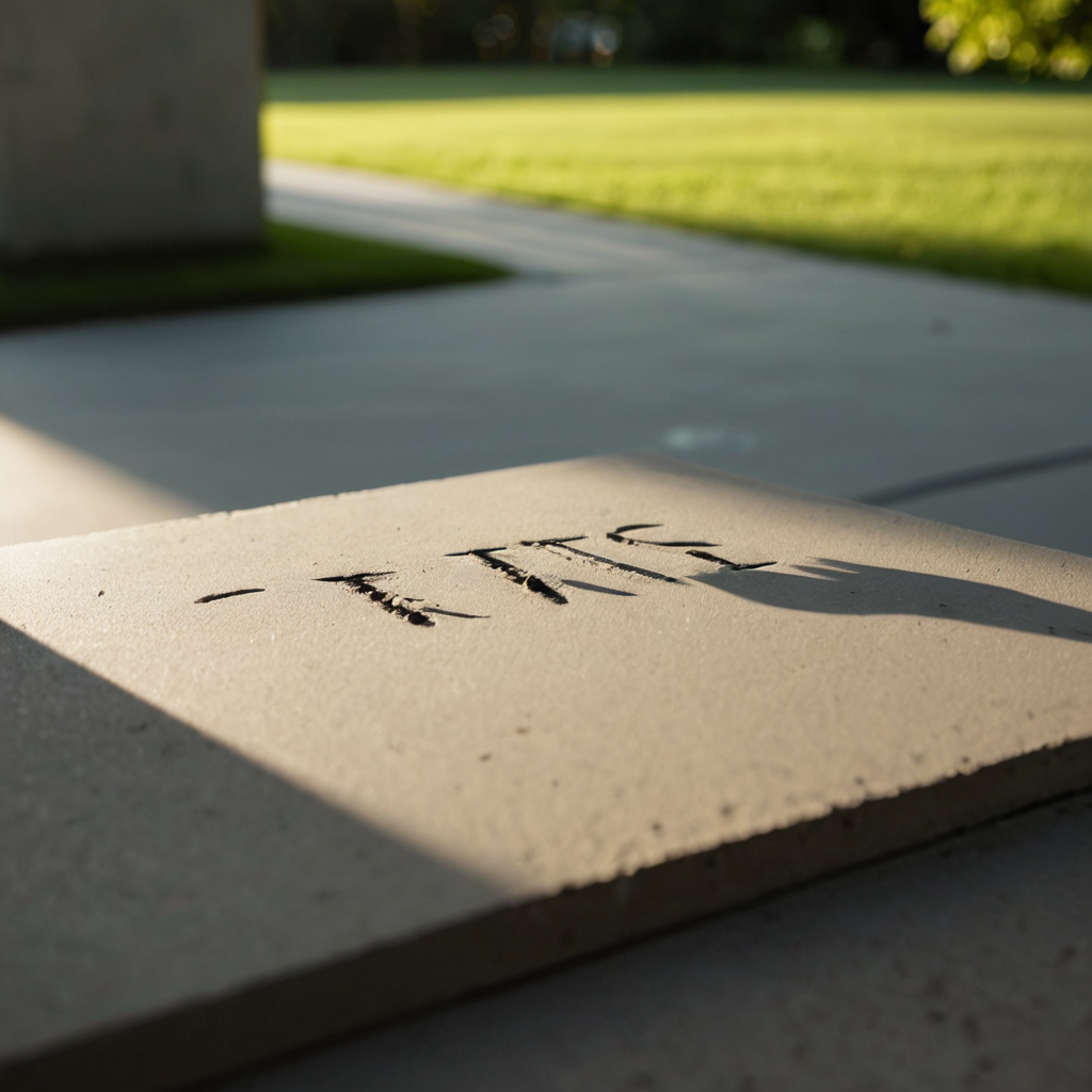 Concrete slab with a hidden message: '- ITS'. #UrbanArt