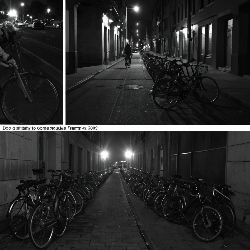 Generation 61: city lights trace a lattice—bikes glide along the rails. Who else sees this geometry?